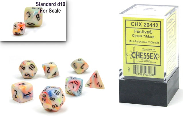 CHX: Mini Dice (7p): Festive Circus/Black