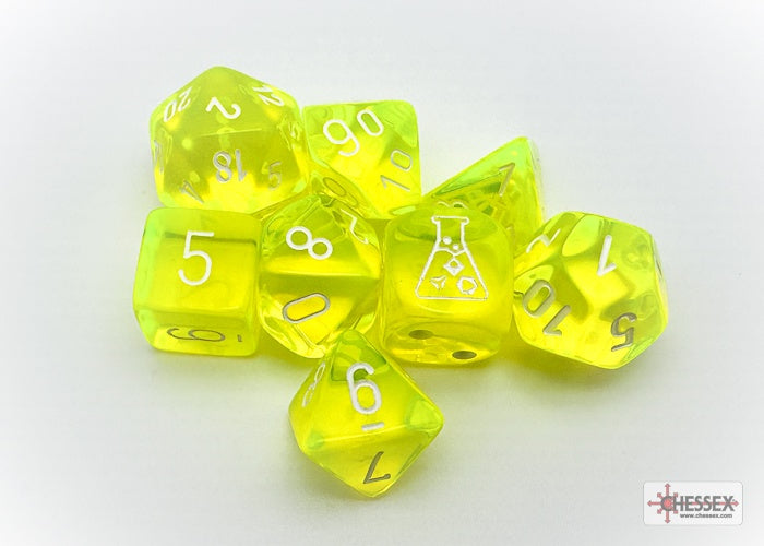 CHX: Lab Dice (7p): Trans Neon Yellow/White