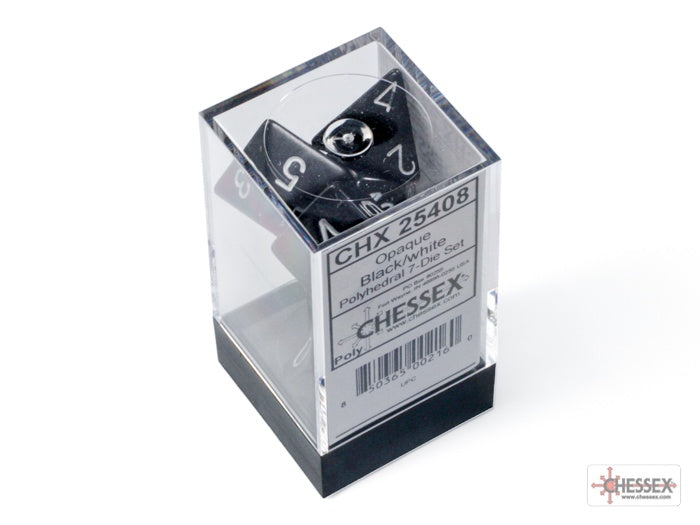 CHX: Opaque Dice (7p): Black w/White