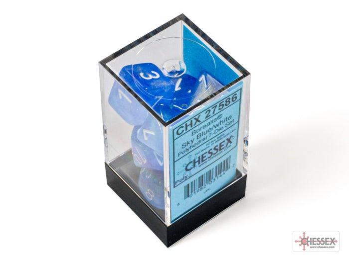 CHX: Borealis Dice (7p): Sky Blue w/White