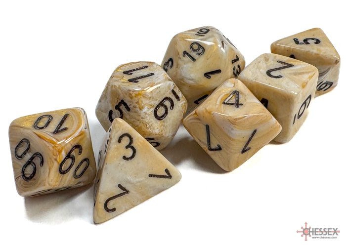 CHX: Marble Dice (7p): Ivory w/Black