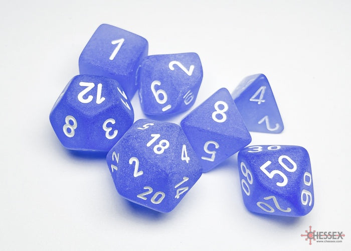 CHX: Frosted Dice (7p): Blue w/White