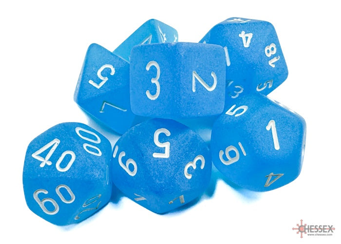 CHX: Frosted Dice (7p): Carribean Blue w/White