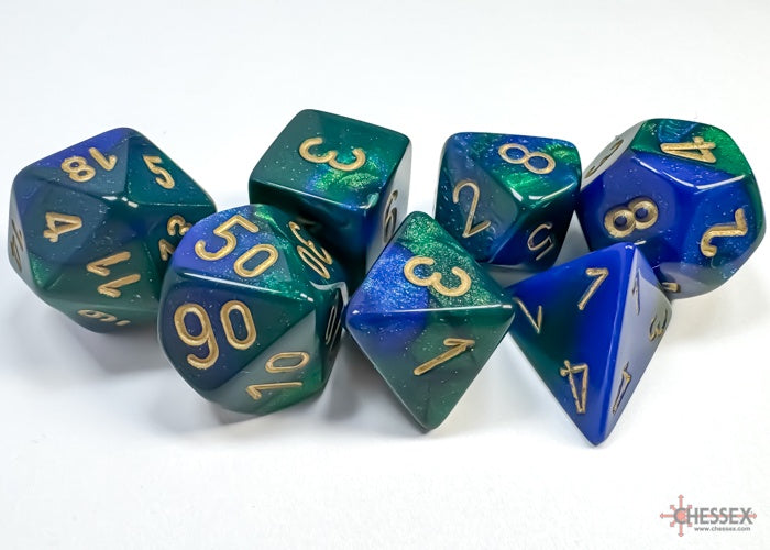 CHX: Gemini Dice (7p): Blue-Green w/Gold