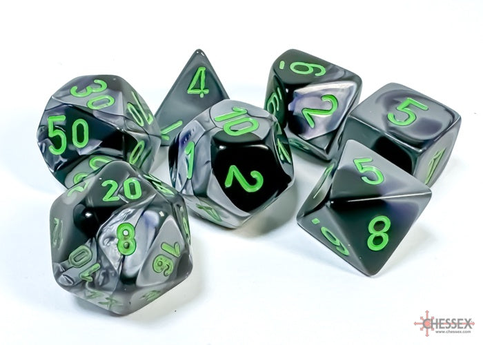 CHX: Gemini Dice (7p): Black-Grey w/Green