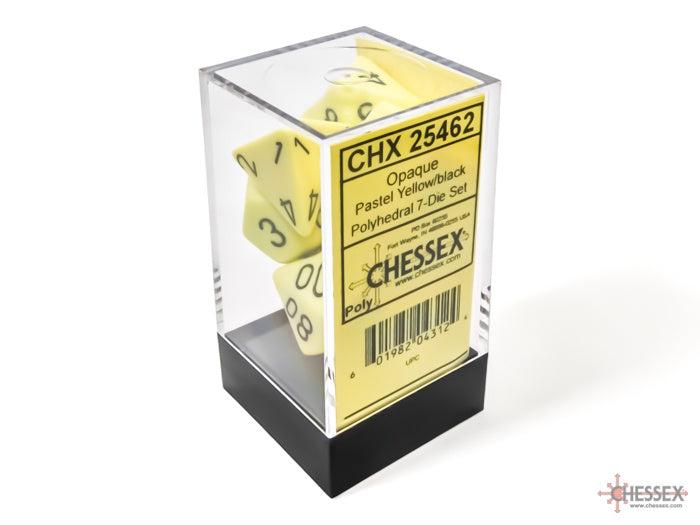 CHX Opaque dice (7p) Pastel Yellow/black