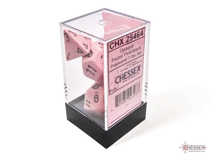 CHX Opaque Dice (7p) Pastel Pink/Black