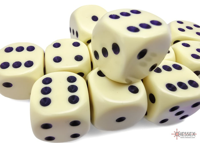 CHX Opaque dice (12 d6) (16mm) Pastel Yellow/black