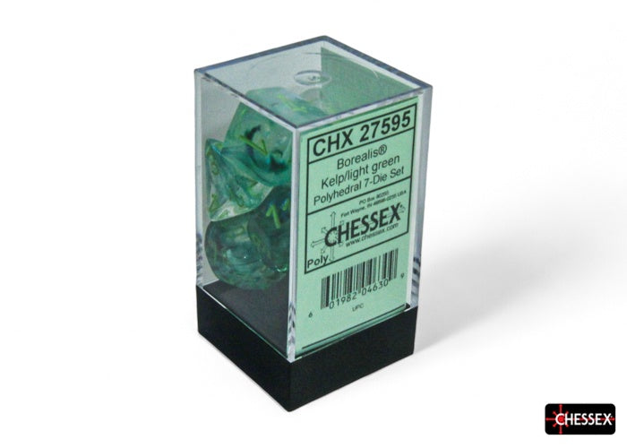 CHX Borealis dice (7p) Kelp/Light Green