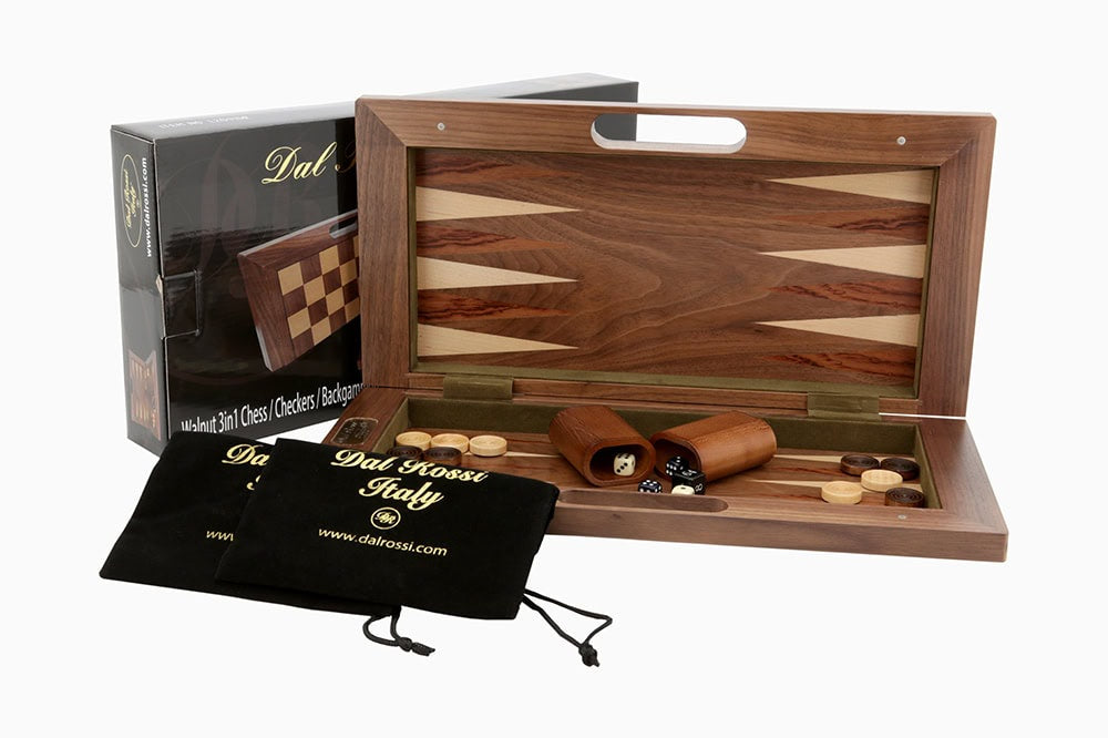 Dal Rossi 3 in 1 Chess/Checkers/Backgammon 16"