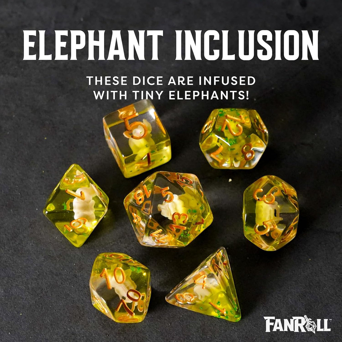 Fanroll Resin Elephant Dice (7p)