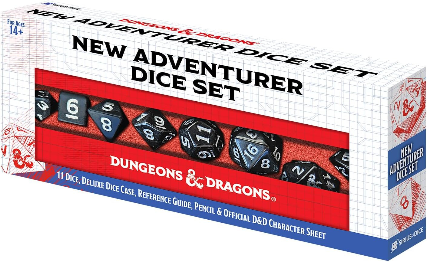 D&D New Adventurer Dice Set (Black)