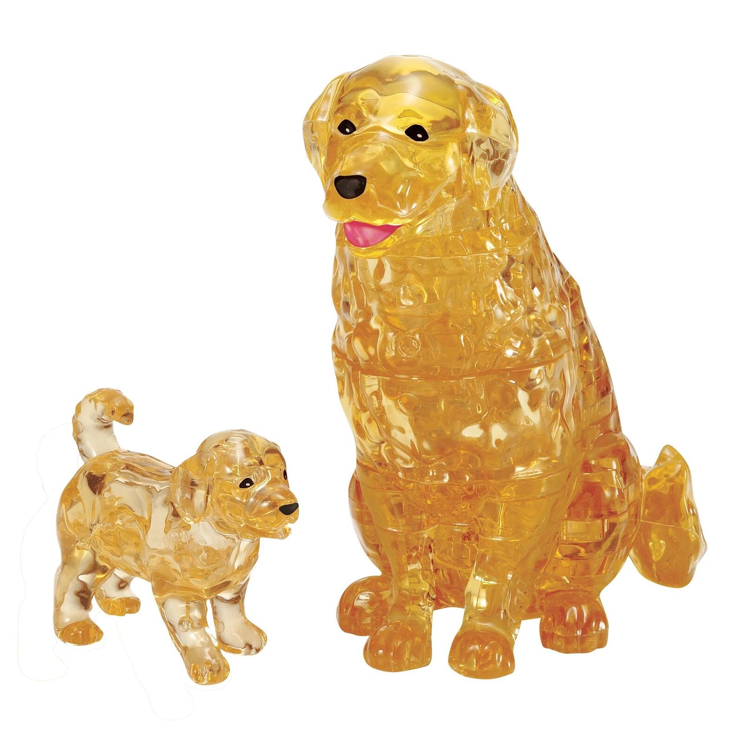 3D Crystal Puzzle: Golden Retriever & Puppy