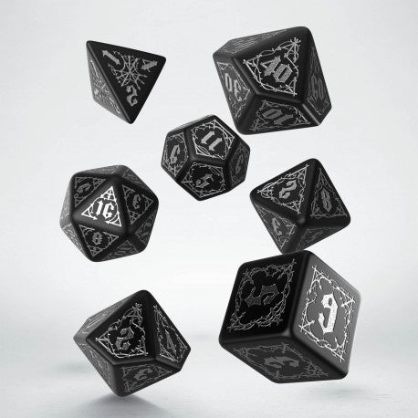 QWO: Blooksucker Dice (7p): Black w/Silver