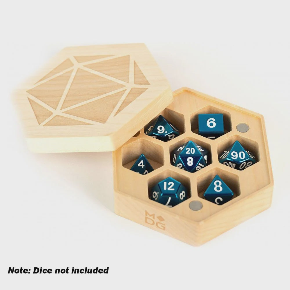 MDG: Wood Hex Chest Dice Case: Maple