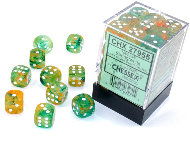 CHX: Nebula Dice (36 d6) [12mm]: Spring/White