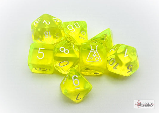 CHX: Lab Dice (7p): Trans Neon Yellow/White