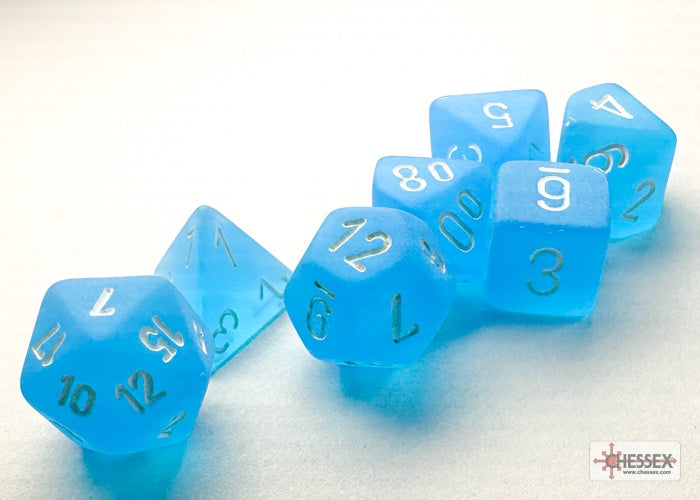 CHX: Mini Dice (7p): Frosted Carribean Blue/White