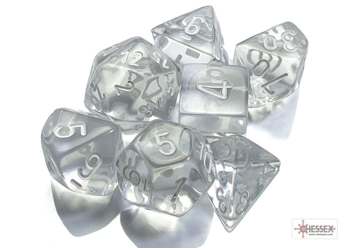 CHX: Translucent Dice (7p): Clear w/White