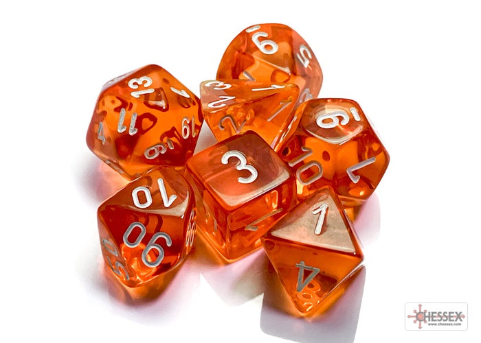 CHX: Translucent Dice (7p): Orange w/White