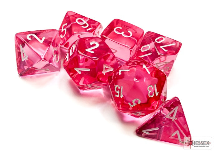 CHX: Translucent Dice (7p): Pink w/White