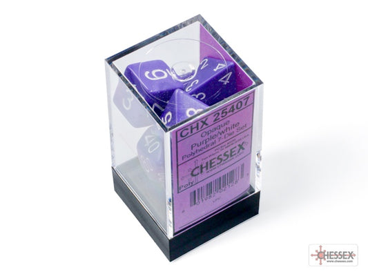 CHX Opaque Dice (7p) Purple/White