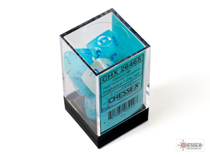 CHX: Pearl Dice (7p): Turquoise-White w/Blue