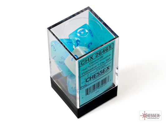 CHX: Pearl Dice (7p): Turquoise-White w/Blue