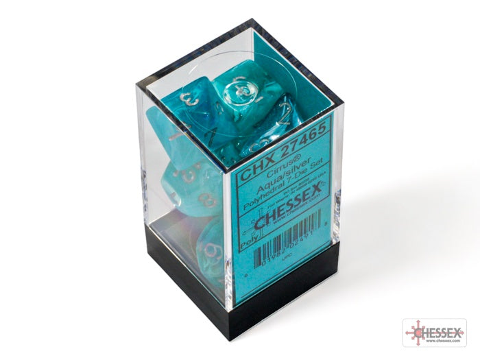 CHX: Cirrus Dice (7p): Aqua w/Silver