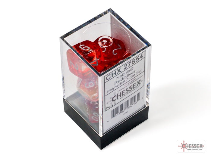 CHX: Nebula-Luminary Dice (7p): Red w/Silver