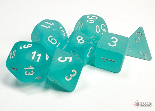 CHX: Frosted Dice (7p): Teal w/White