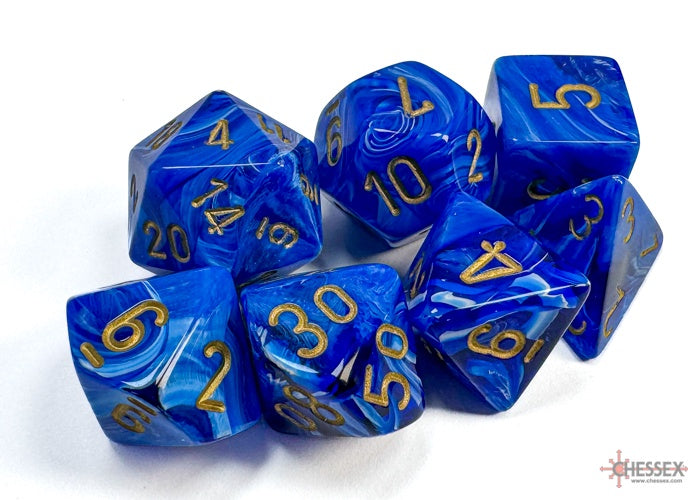 CHX: Vortex Dice (7p): Blue w/Gold