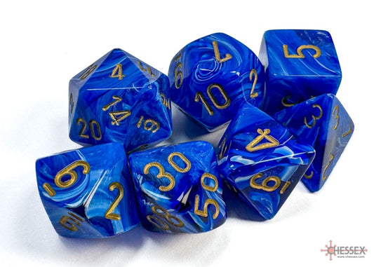 CHX: Vortex Dice (7p): Blue w/Gold