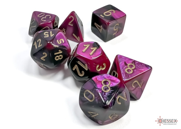 CHX: Gemini Dice (7p): Black-Purple w/Gold