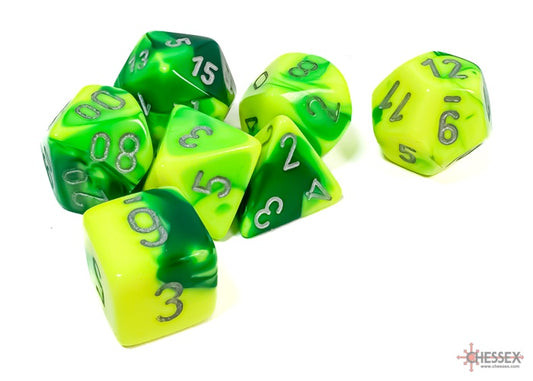 CHX: Gemini Dice (7p): Green-Yellow w/Silver