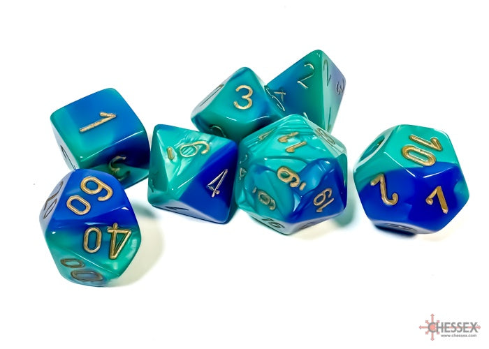 CHX: Gemini Dice (7p): Blue-Teal w/Gold