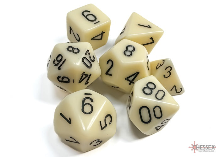 CHX: Opaque Dice (7p): Ivory w/Black