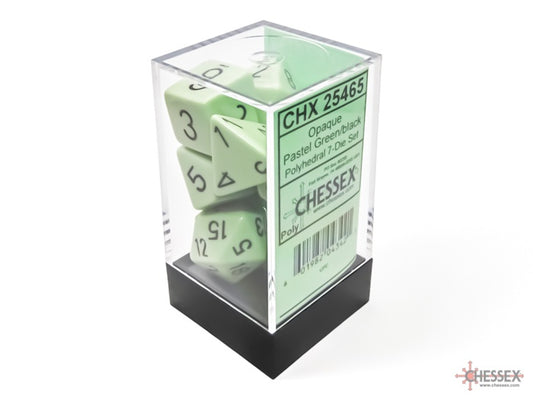 CHX Opaque Dice (7p) Pastel Green/Black