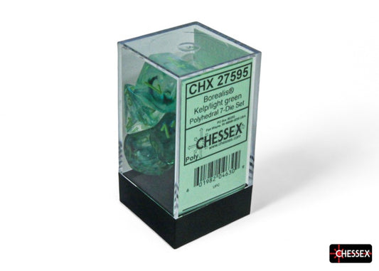CHX Borealis dice (7p) Kelp/Light Green