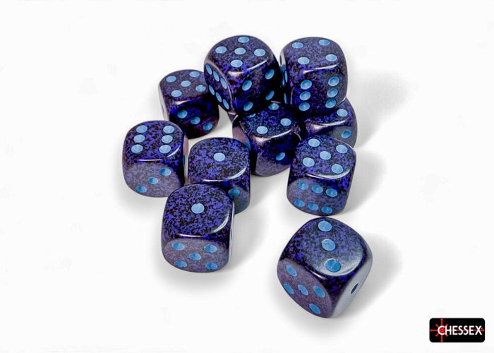 CHX: Speckled Dice (12 d6) [16mm]: Cobalt