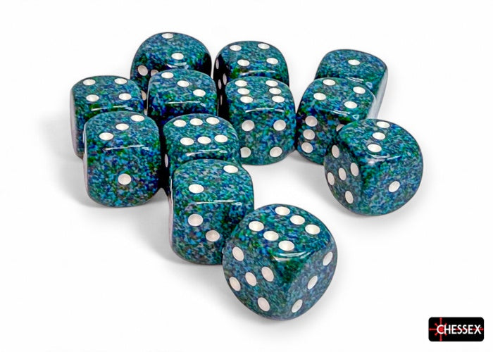 CHX: Speckled Dice (12 d6) [16mm]: Sea