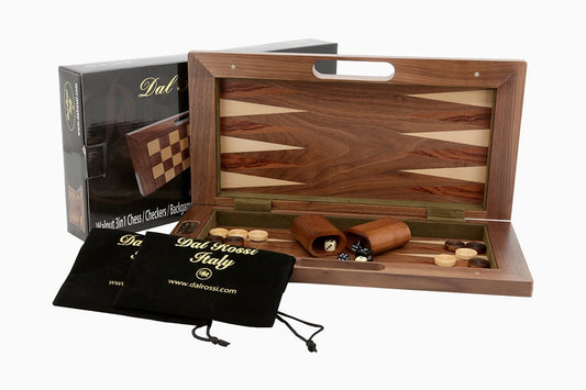 Dal Rossi 3 in 1 Chess/Checkers/Backgammon 16"