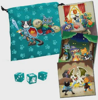 Dungeon Survival Pack: Kitten Adventurers (Dice Bag, Journals, & Dice)