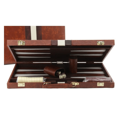 PVC Backgammon Set: Brown [15"]