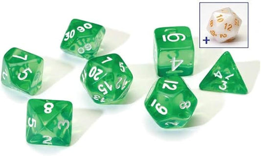 SDZ: Transluscent Dice (8p): Green w/ White