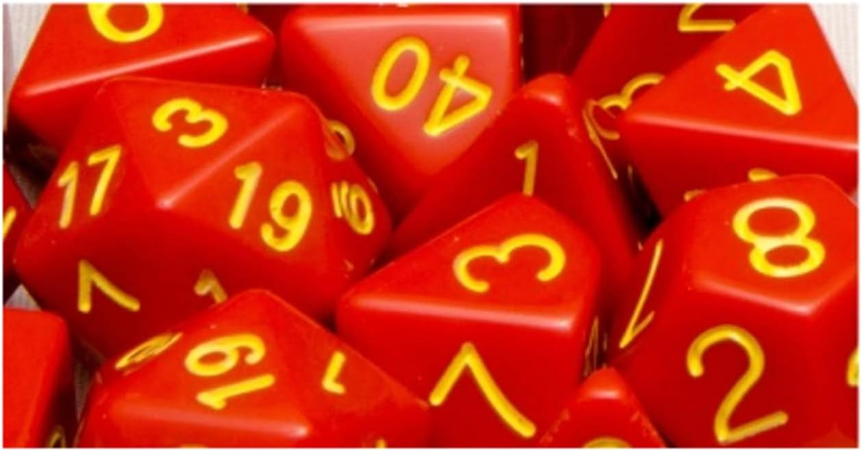 R4I: Opaque Dice (15p): Red w/Gold