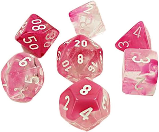 CHX: Lab Dice (7p): Gemini Clear-Pink/White
