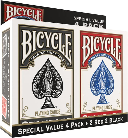 Bicycle Rider Back 4-Pack (Black/Red)