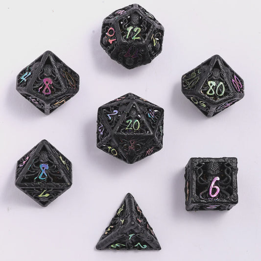 Lllithid's Mind Cage Dice: Black/Chromatic