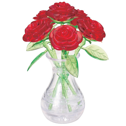 3D Crystal Puzzle: Six Roses (red)